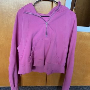 pink lychee Lululemon scuba half zip